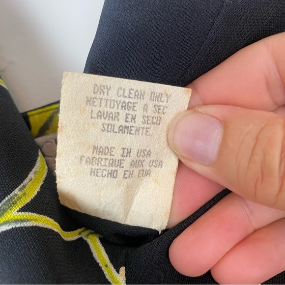 Vintage 90s BCBG Maxazria Black Floral Sweetheart Neckline Dress size 4 - Picture 7 of 7